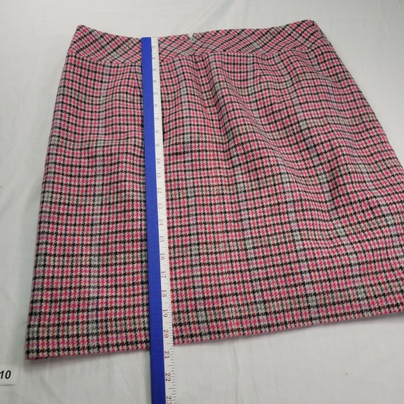 Talbots Pink Plaid Pencil Skirt Womens 12 Wool Blend Career Preppy Chic - Picture 6 of 8